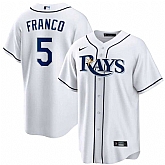 Rays 5 Wander Franco White Nike Cool Base Jersey Dzhi,baseball caps,new era cap wholesale,wholesale hats